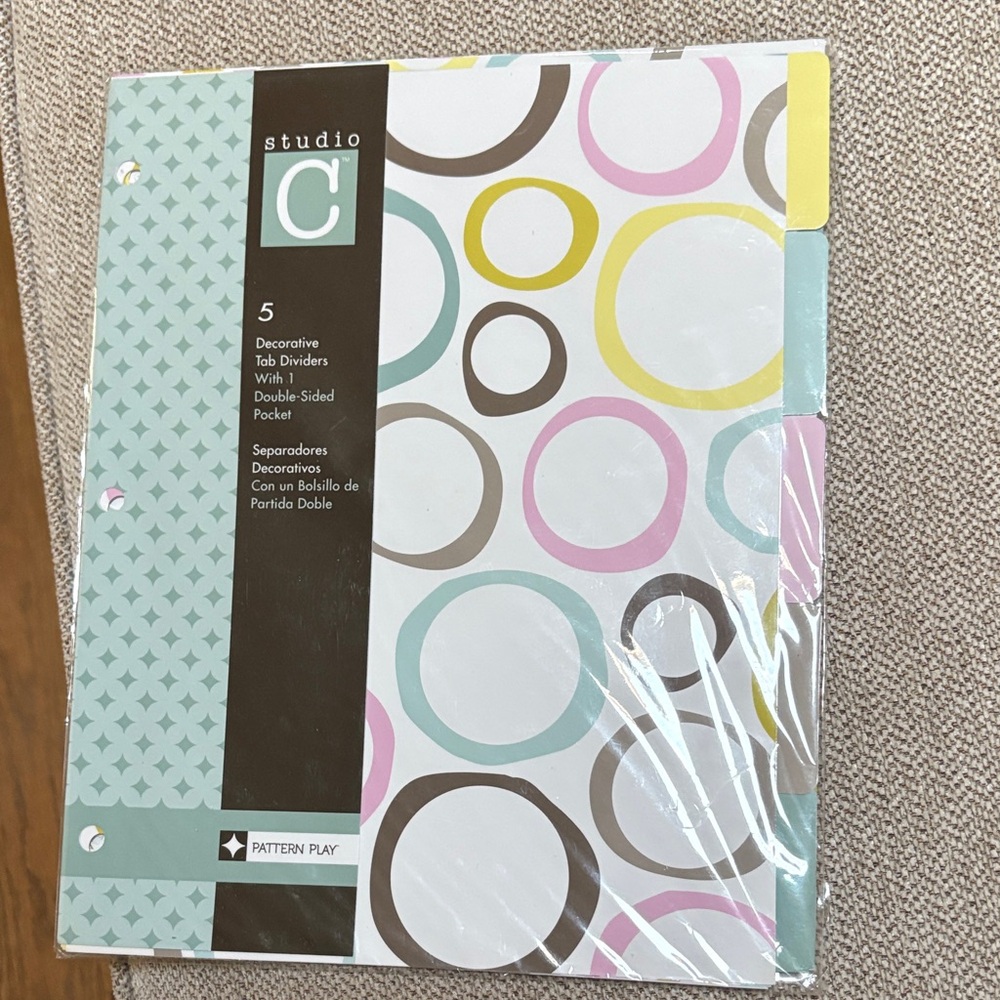 Studio C Decorative Tab Dividers with Pastel Circles